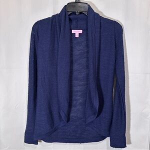 Lilly Pulitzer Navy Blue Open Front Cardigan